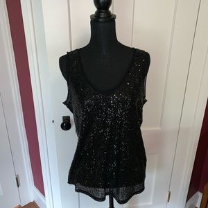 Black sequined top